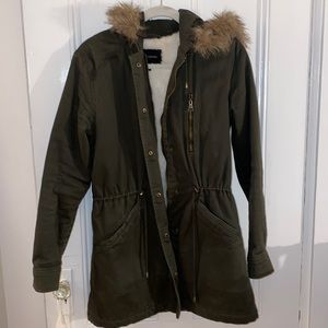 Banana Republic olive green fleece lined jacket